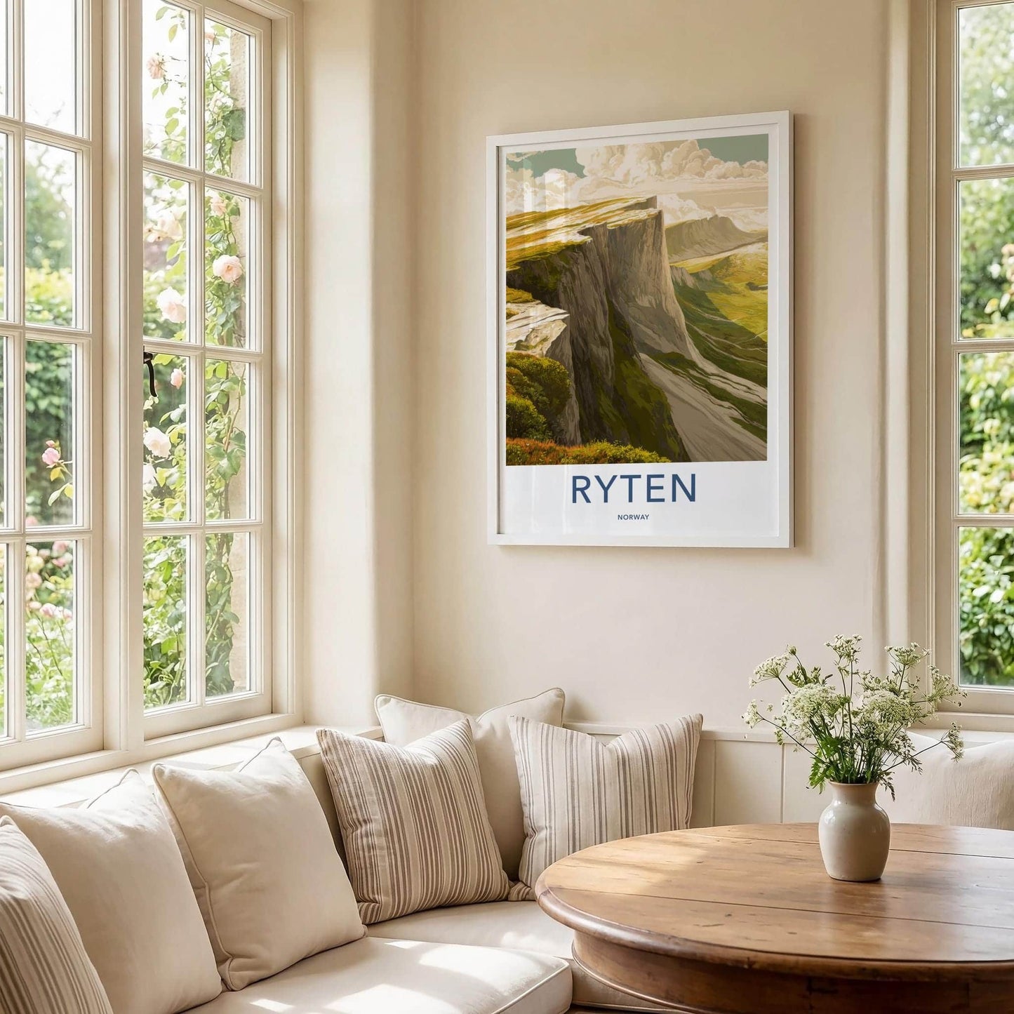 Ryten Poster - Norway Wall Art - Steep Cliffside Landscape Home Decor