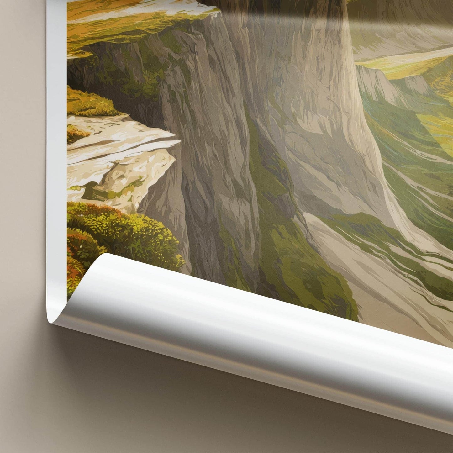 Ryten Poster - Norway Wall Art - Steep Cliffside Landscape Home Decor