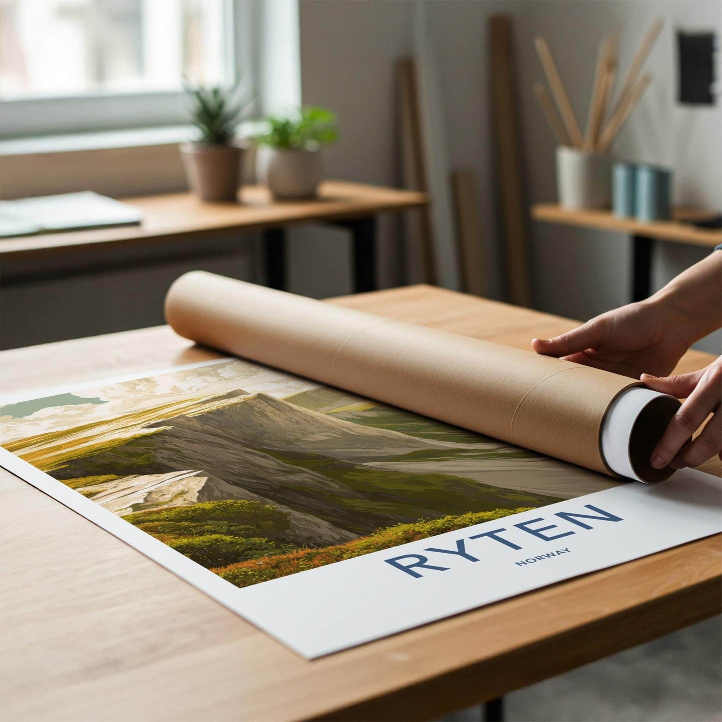 Ryten Poster - Norway Wall Art - Steep Cliffside Landscape Home Decor