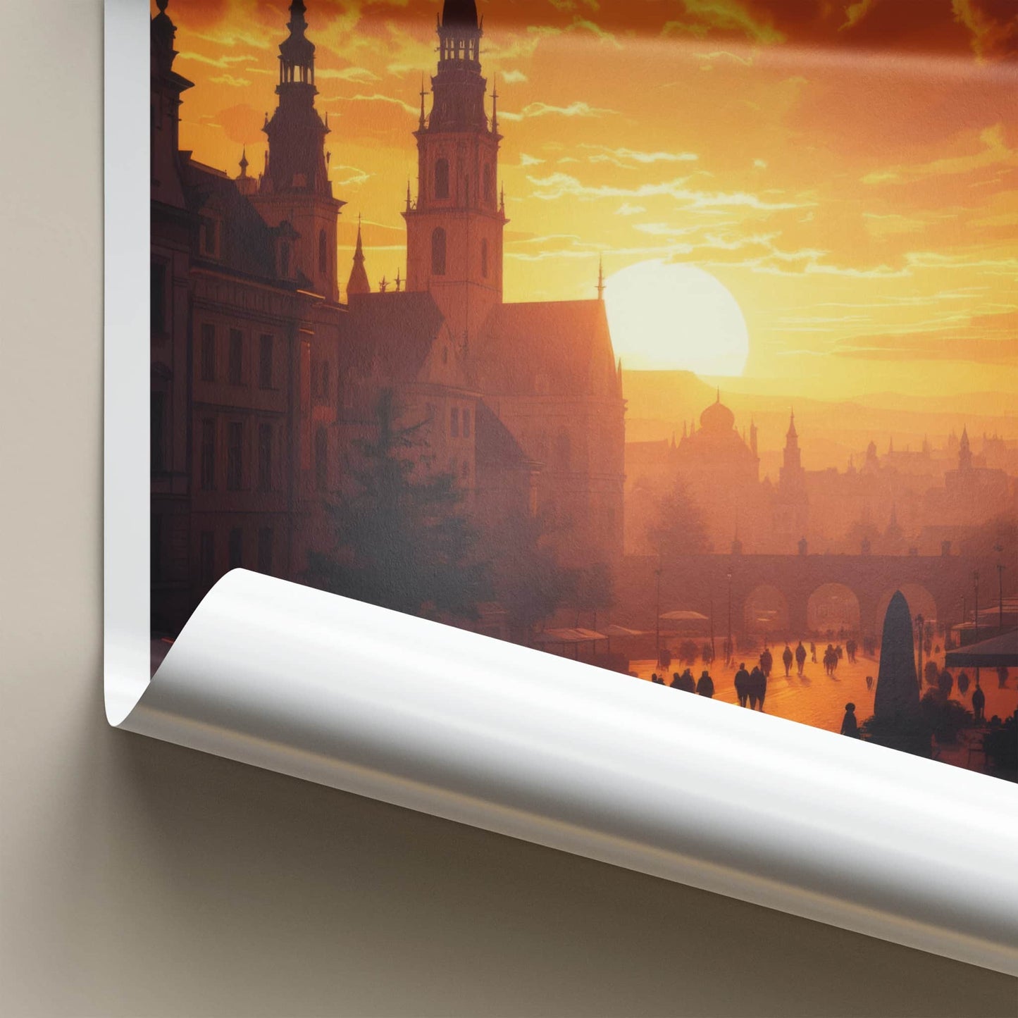 Rzeszow Poster - Poland Travel Art - Cityscape Sunset Glow Home Decor
