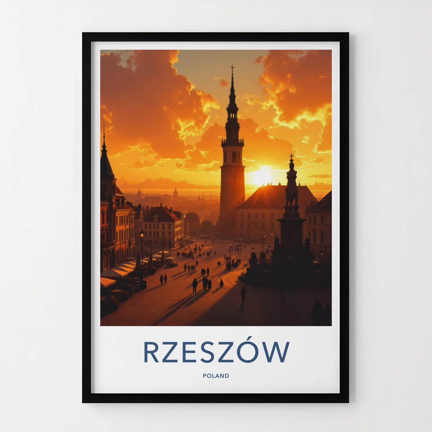 Rzeszow Poster - Poland Travel Art - Historic Town Square Home Decor