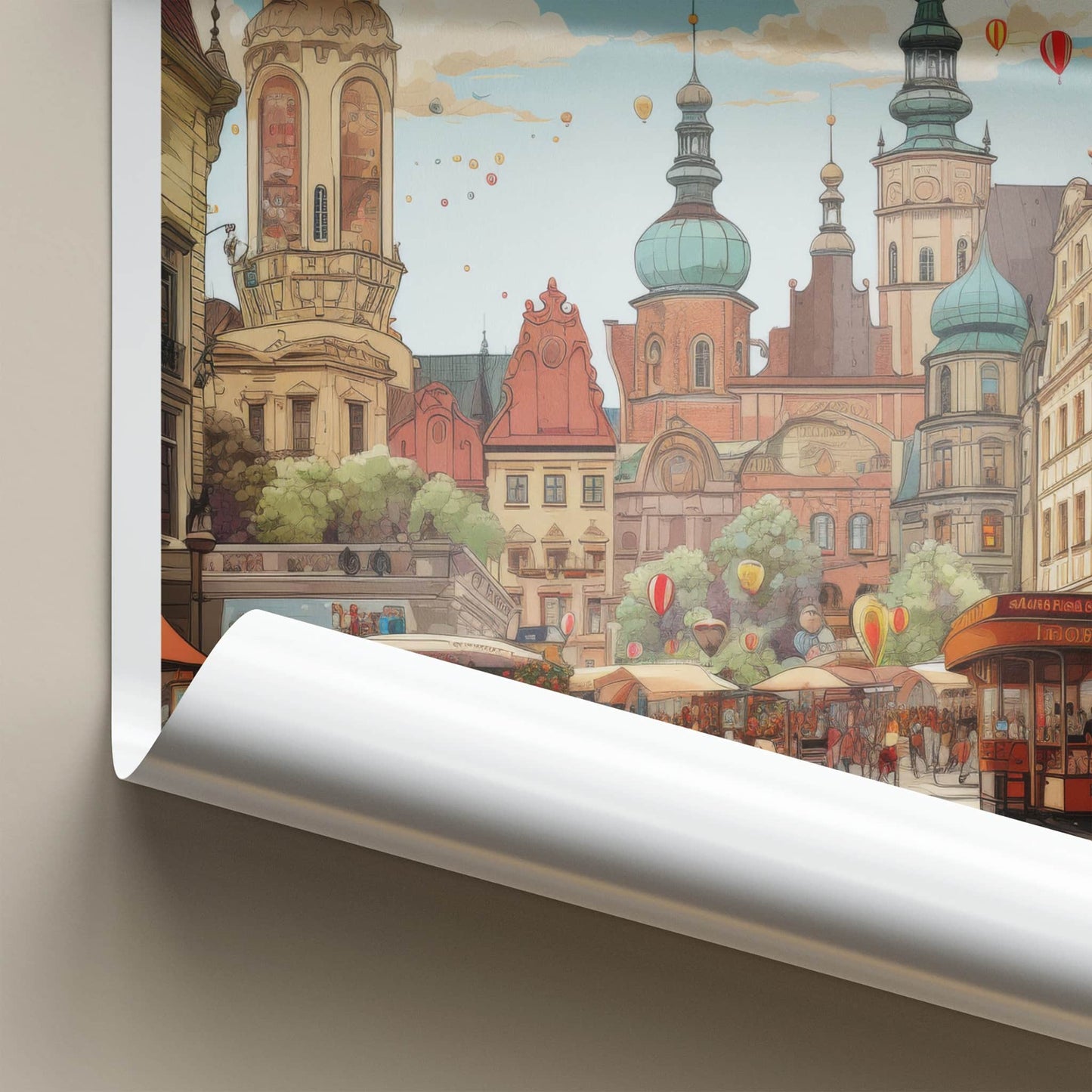 Rzeszow Poster - Poland Travel Art - Lively Market Square Home Decor
