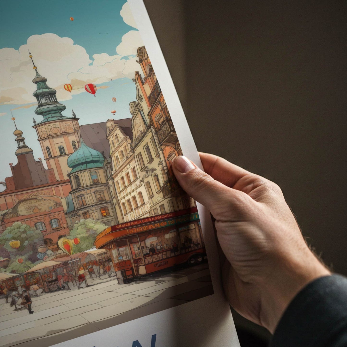 Rzeszow Poster - Poland Travel Art - Lively Market Square Home Decor