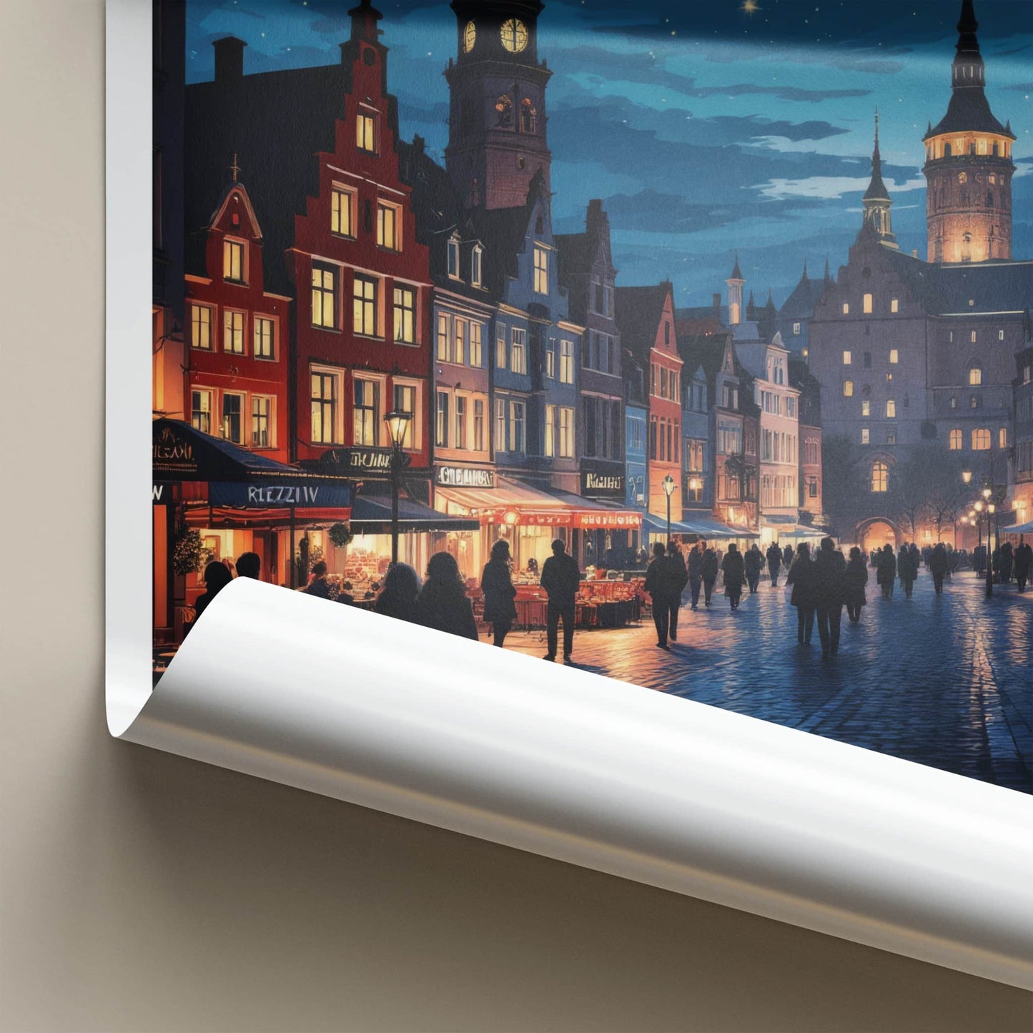 Rzeszow Poster - Poland Travel Art - Starry Night City Home Decor