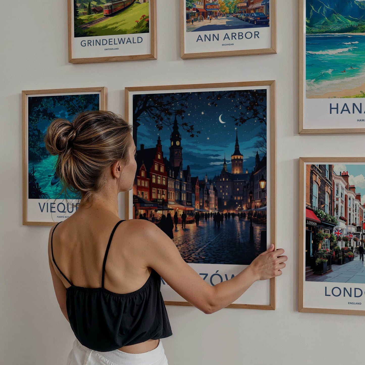 Rzeszow Poster - Poland Travel Art - Starry Night City Home Decor