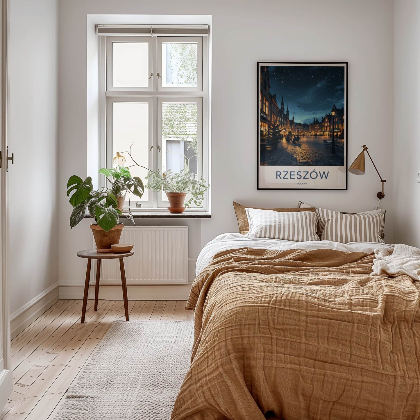 Rzeszow Poster - Poland Travel Art - Starry Night Square Home Decor