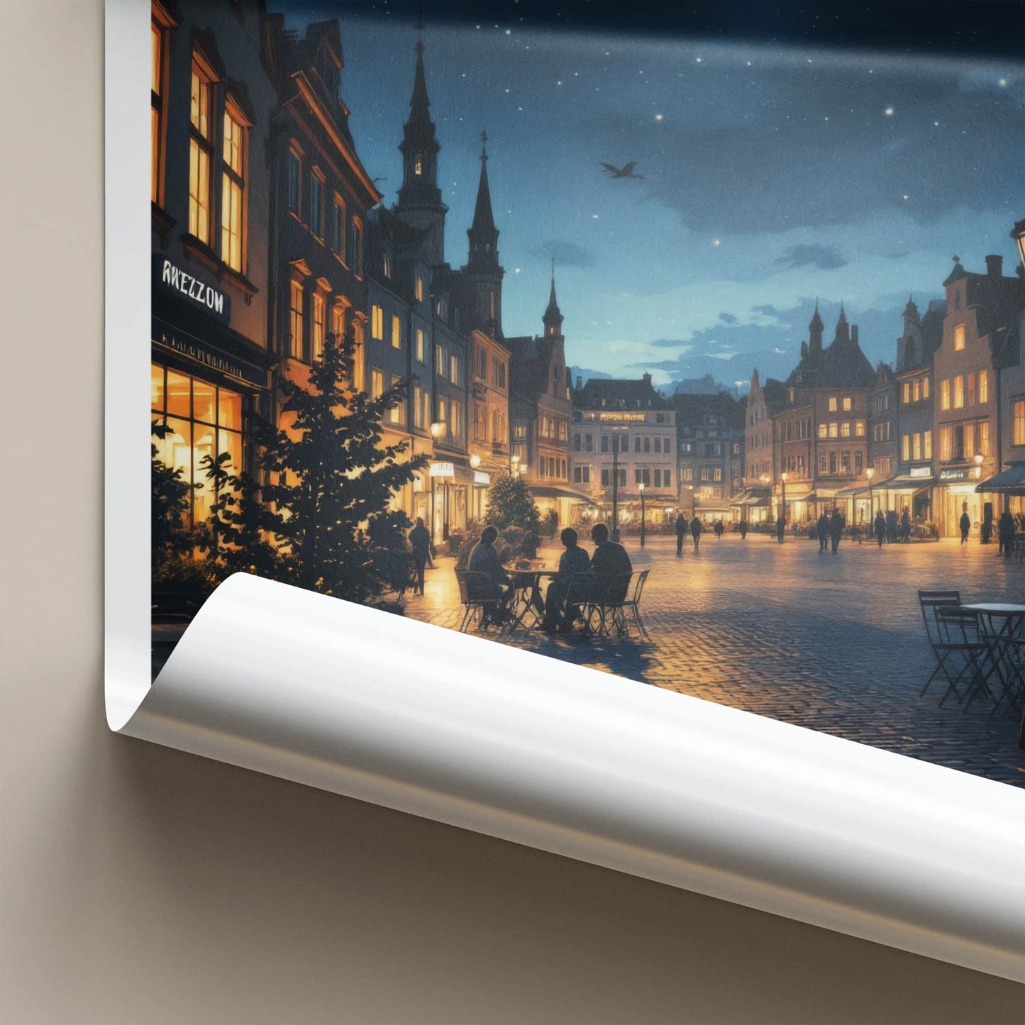 Rzeszow Poster - Poland Travel Art - Starry Night Square Home Decor