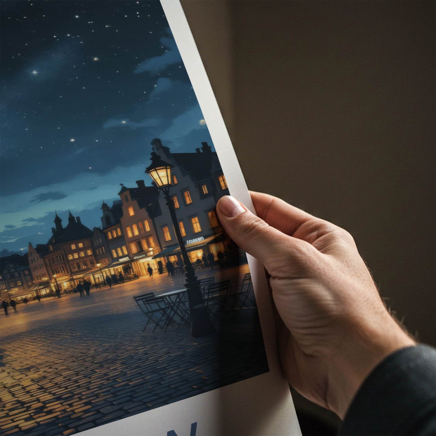 Rzeszow Poster - Poland Travel Art - Starry Night Square Home Decor