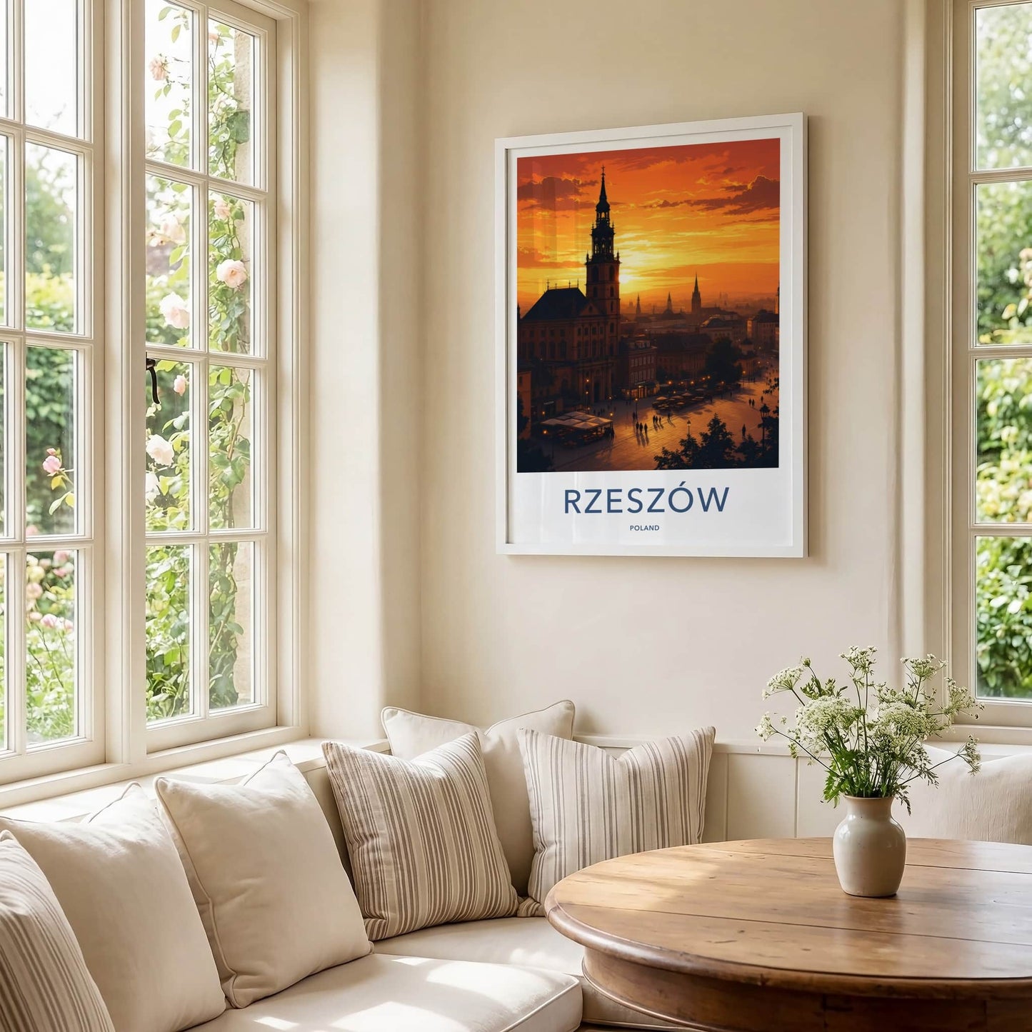 Rzeszow Poster - Poland Travel Art - Twilight Cityscape Scene Wall Decor