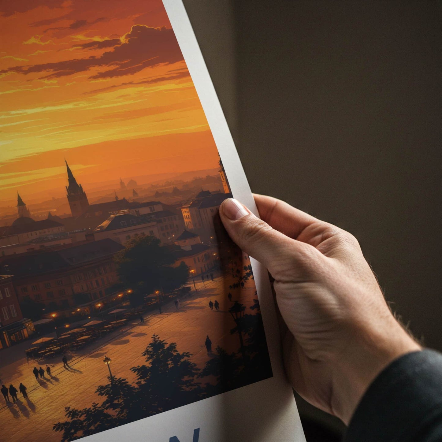 Rzeszow Poster - Poland Travel Art - Twilight Cityscape Scene Wall Decor