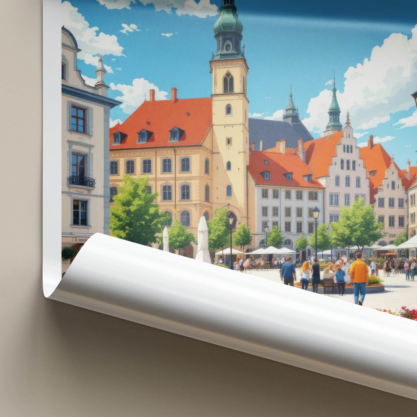 Rzeszow Poster - Poland Travel Art - Vibrant Market Square Wall Decor