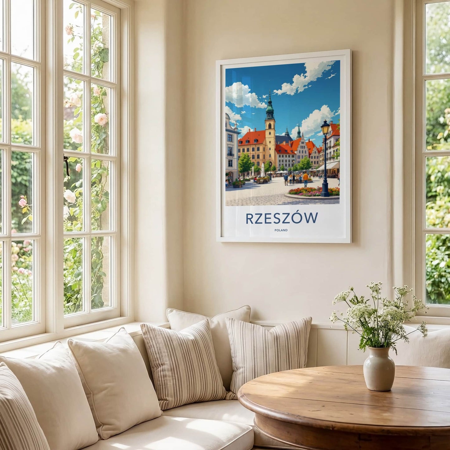 Rzeszow Poster - Poland Travel Art - Vibrant Market Square Wall Decor