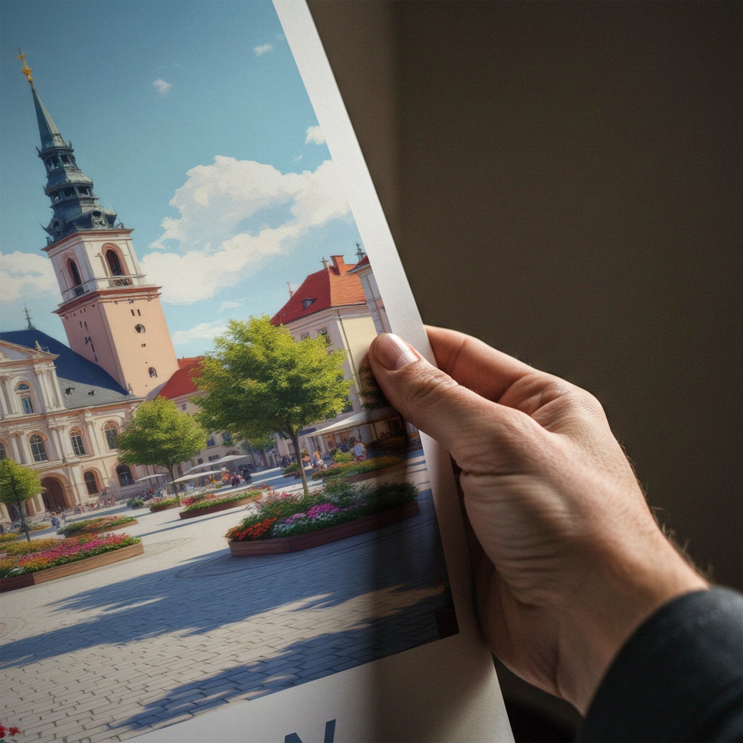 Rzeszow Poster - Poland Travel Art - Vibrant Square Spire Wall Decor