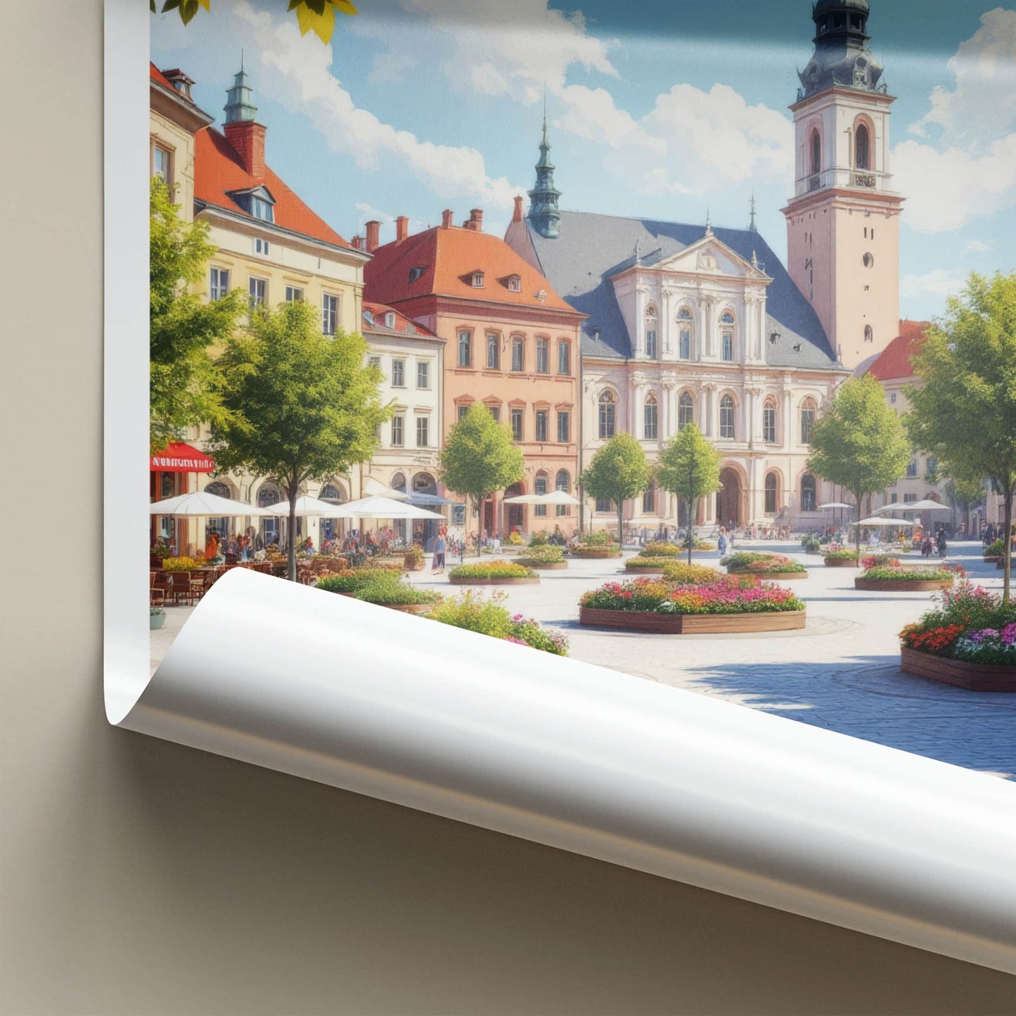 Rzeszow Poster - Poland Travel Art - Vibrant Square Spire Wall Decor