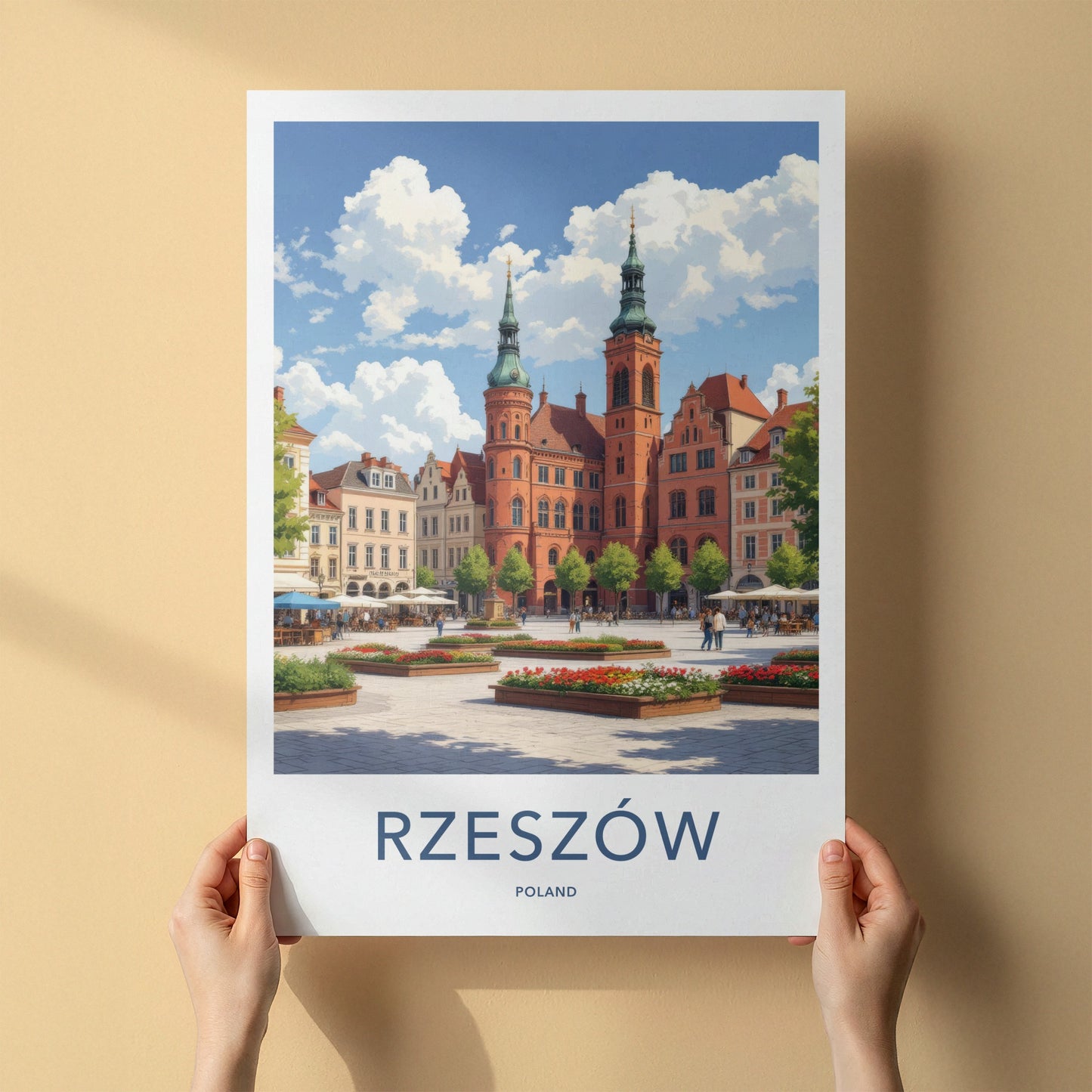 Rzeszow Poster - Poland Travel Print - Grand Market Square Gallery Art