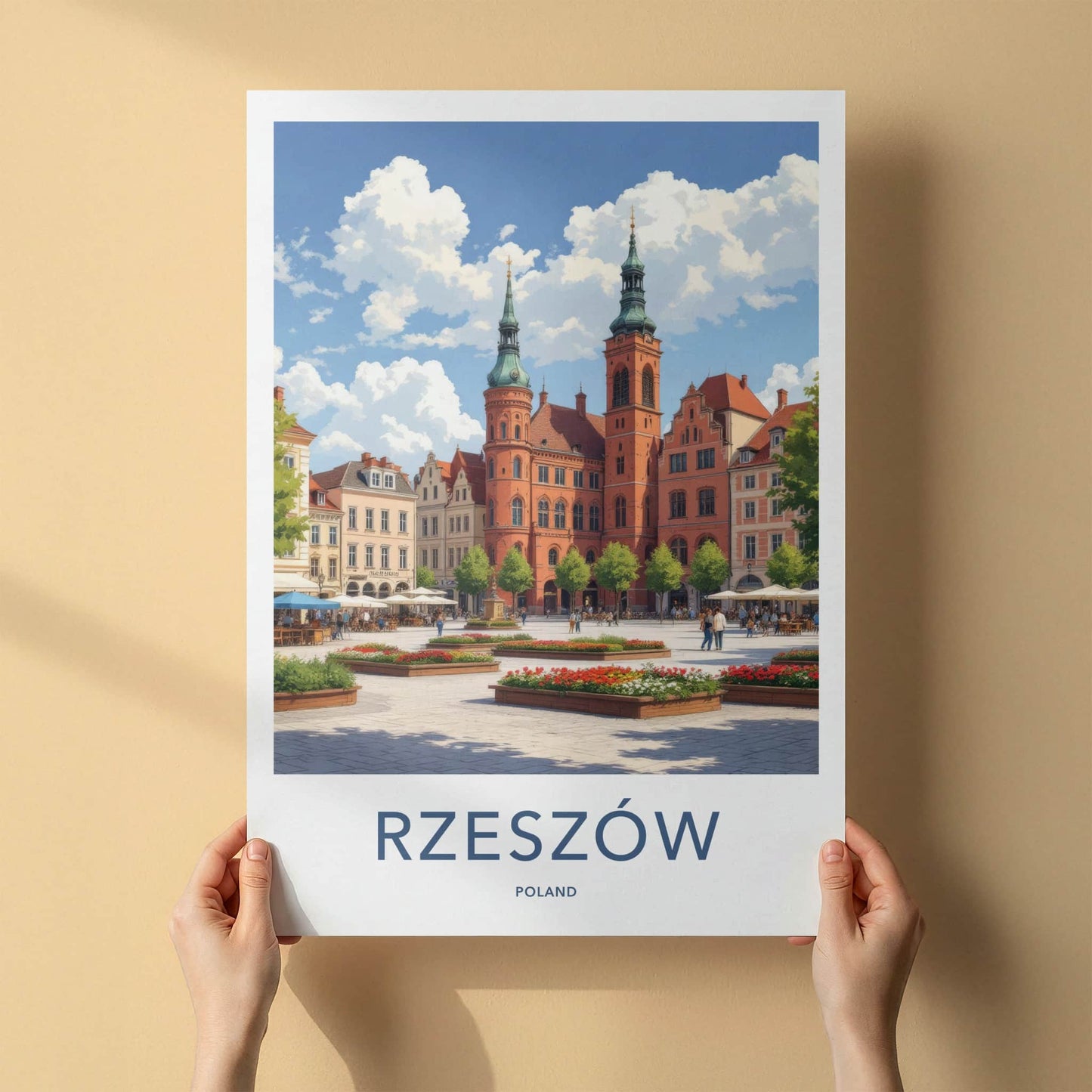 Rzeszow Poster - Poland Travel Print - Grand Market Square Gallery Art