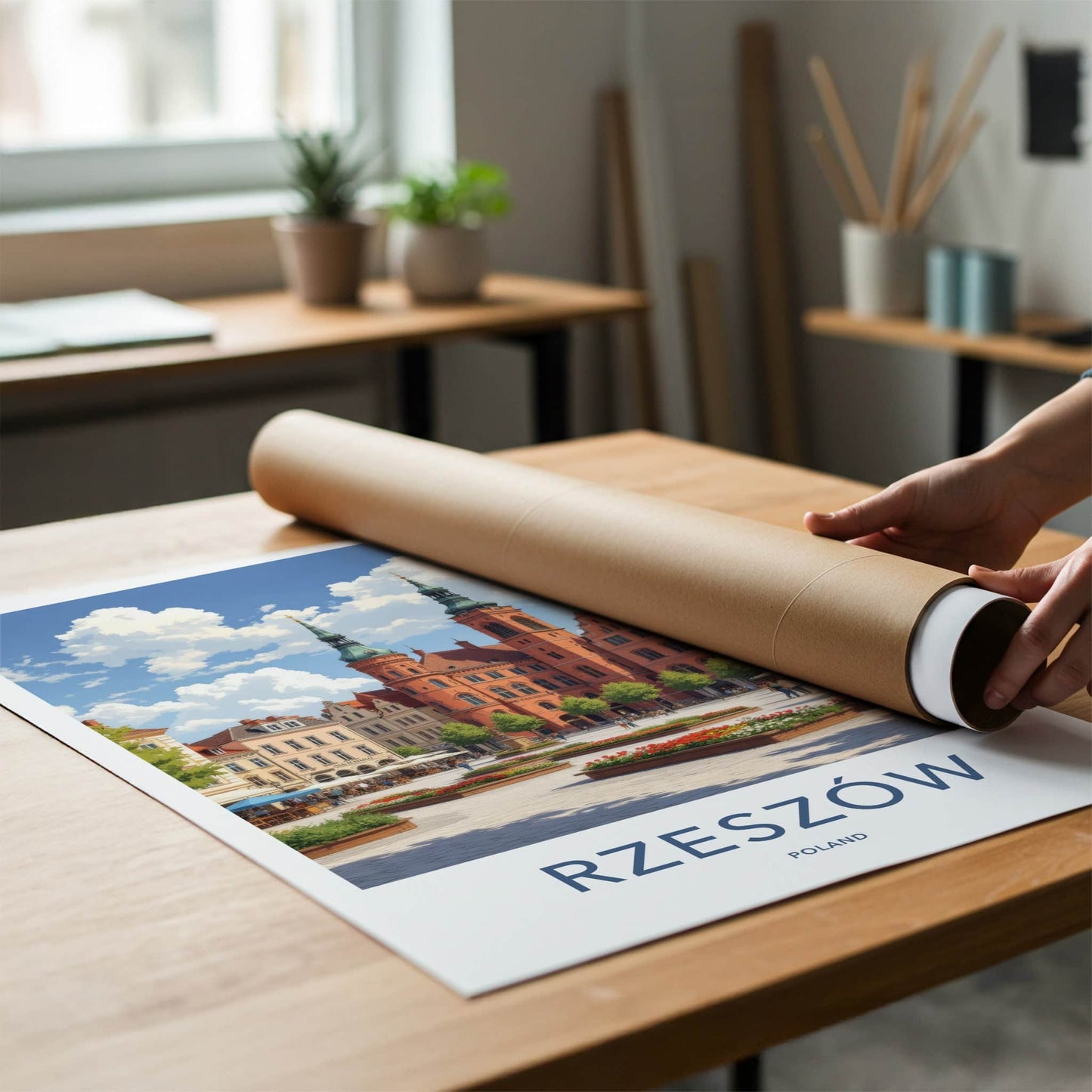 Rzeszow Poster - Poland Travel Print - Grand Market Square Gallery Art
