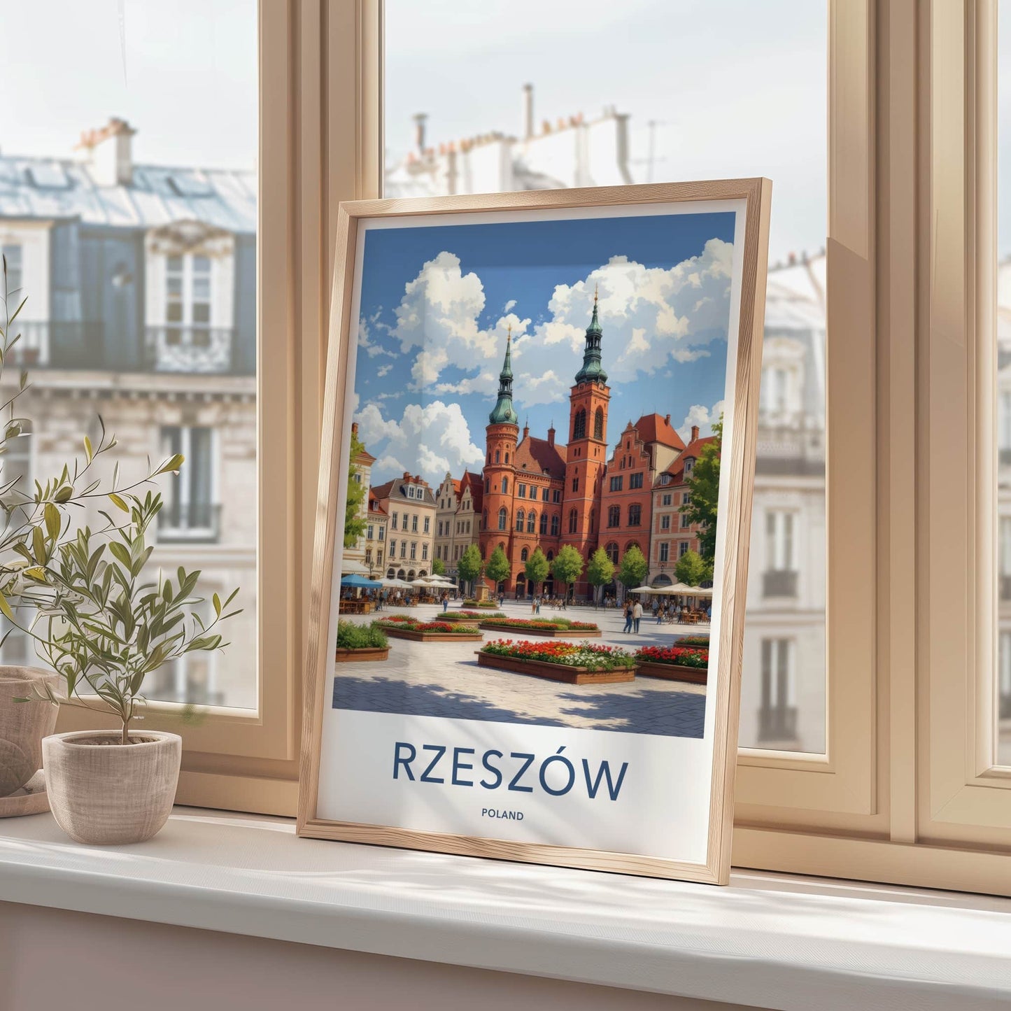 Rzeszow Poster - Poland Travel Print - Grand Market Square Gallery Art