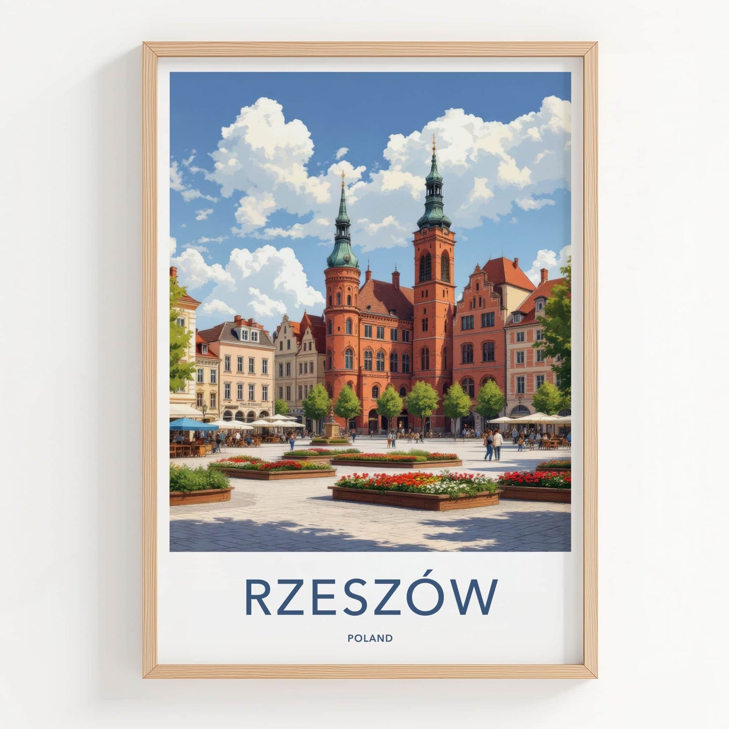 Rzeszow Poster - Poland Travel Print - Grand Market Square Gallery Art