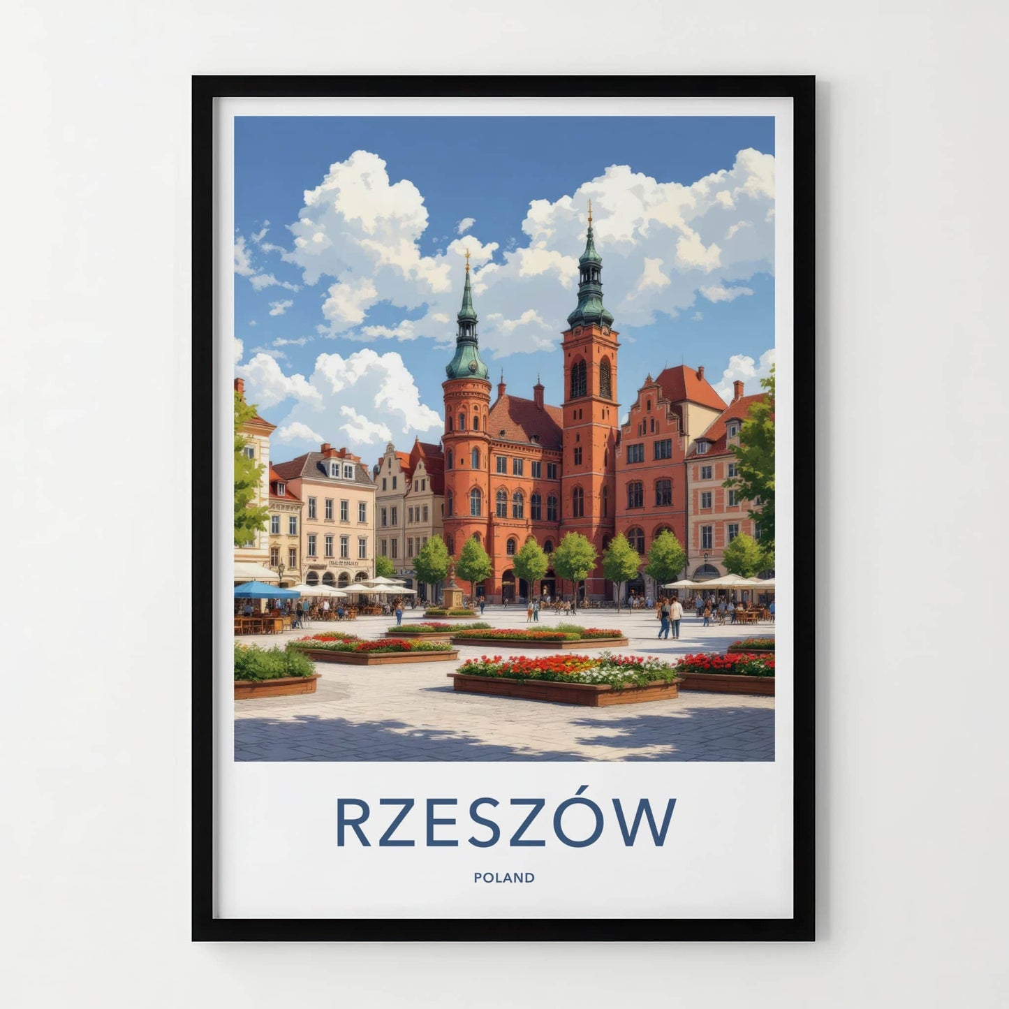Rzeszow Poster - Poland Travel Print - Grand Market Square Gallery Art