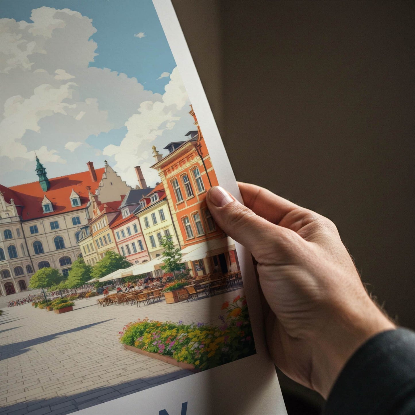Rzeszow Poster - Poland Travel Print - Historic Market Square Wall Decor