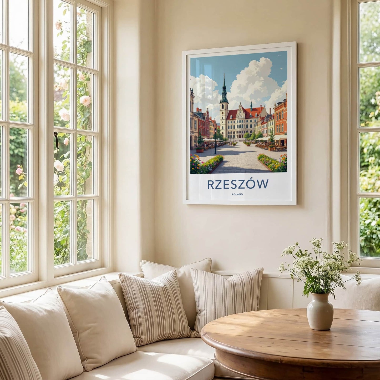 Rzeszow Poster - Poland Travel Print - Historic Market Square Wall Decor