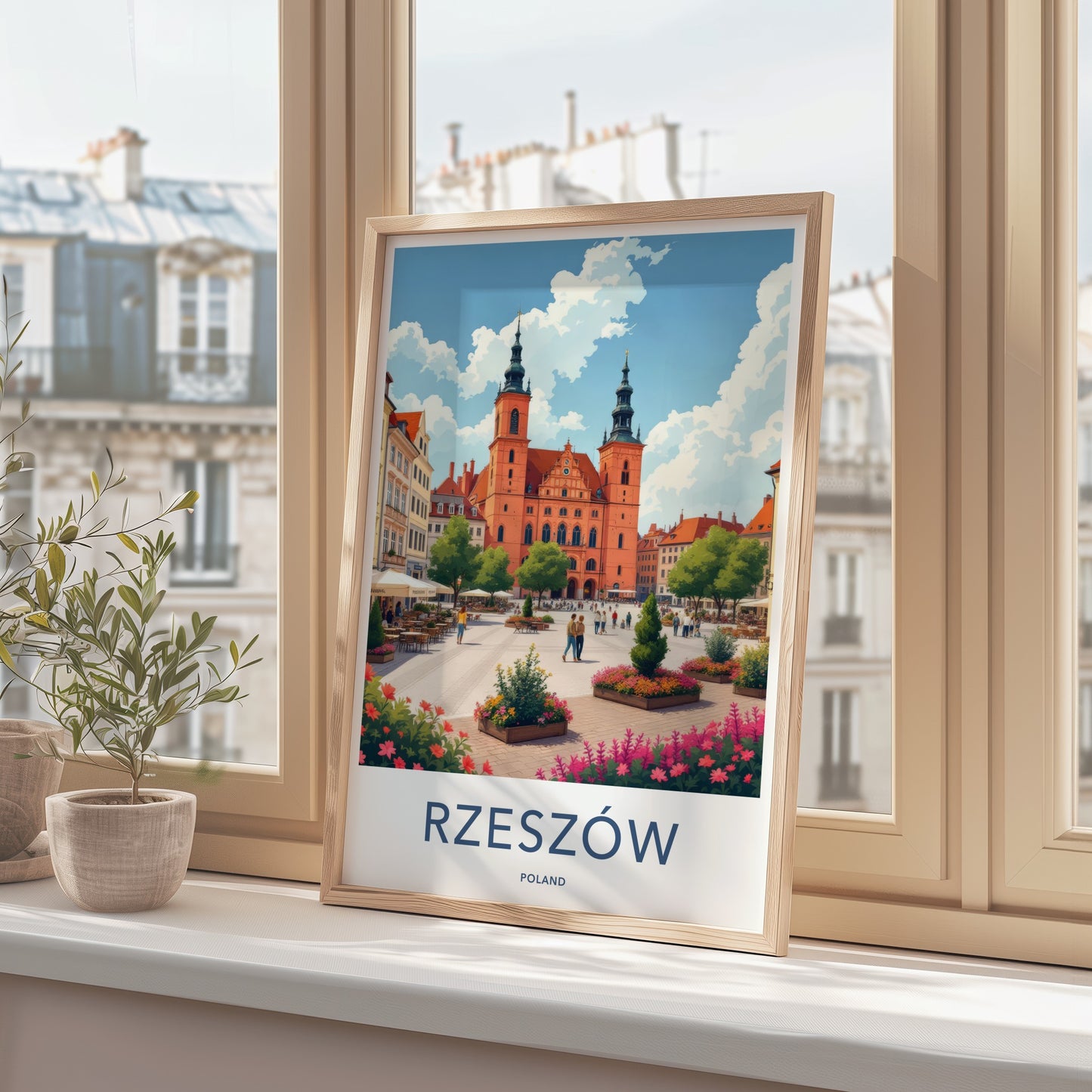 Rzeszow Poster - Poland Travel Print - Historic Town Square Home Decor