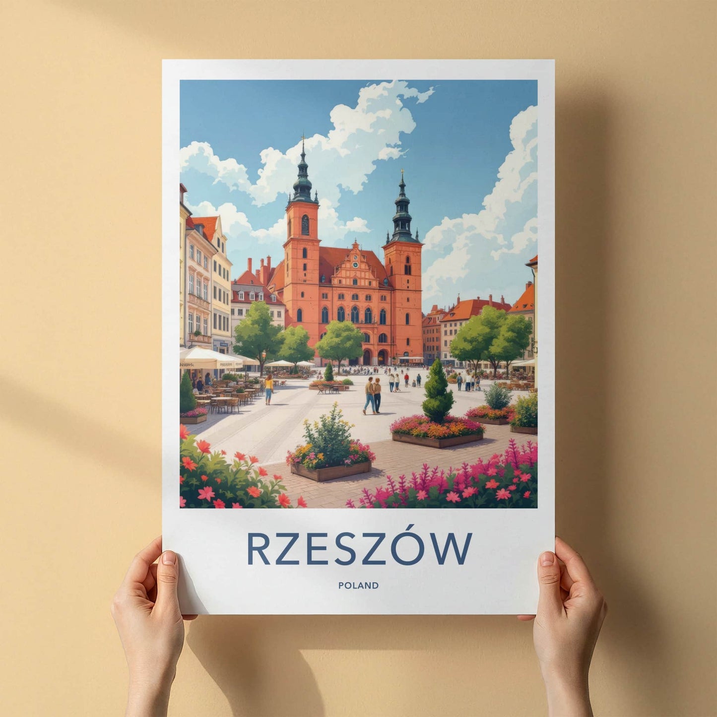 Rzeszow Poster - Poland Travel Print - Historic Town Square Home Decor