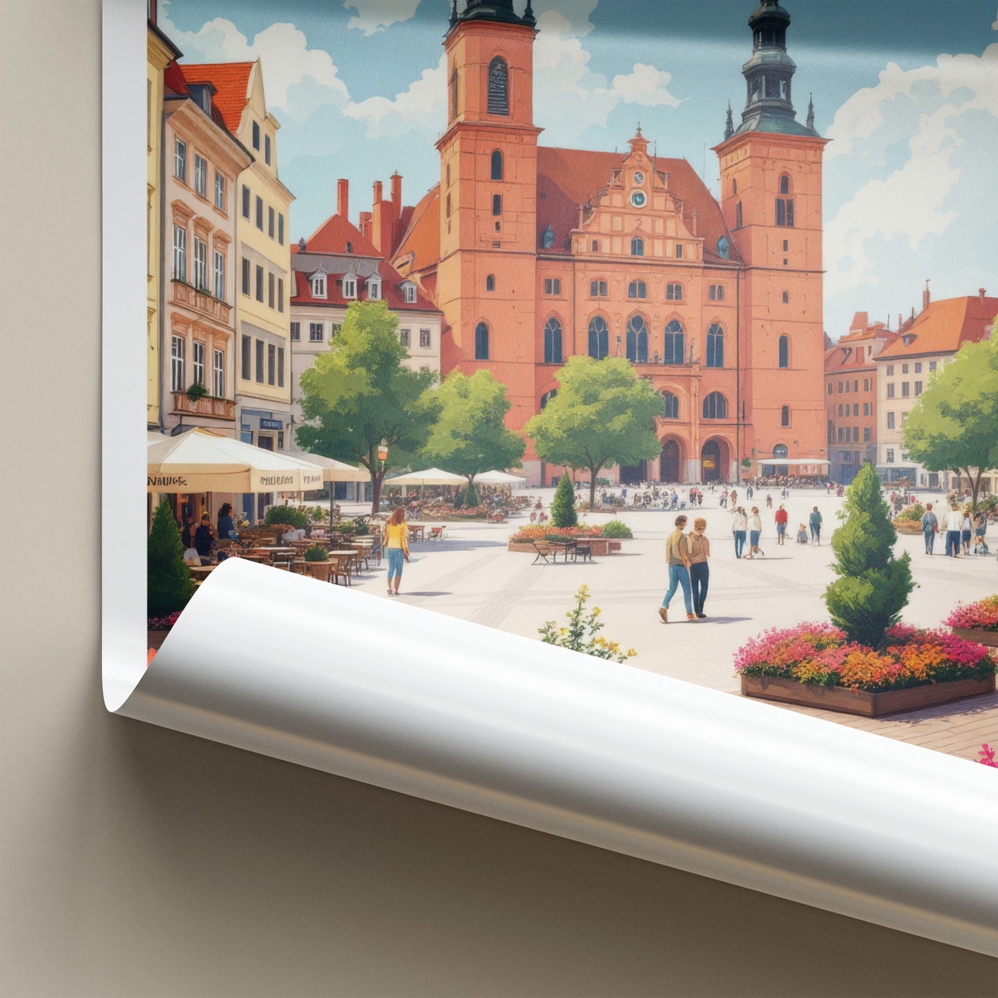 Rzeszow Poster - Poland Travel Print - Historic Town Square Home Decor