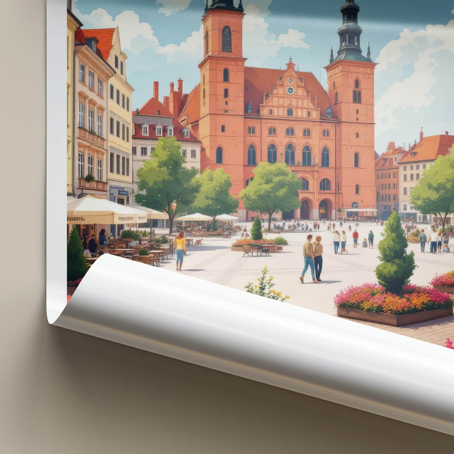 Rzeszow Poster - Poland Travel Print - Historic Town Square Home Decor