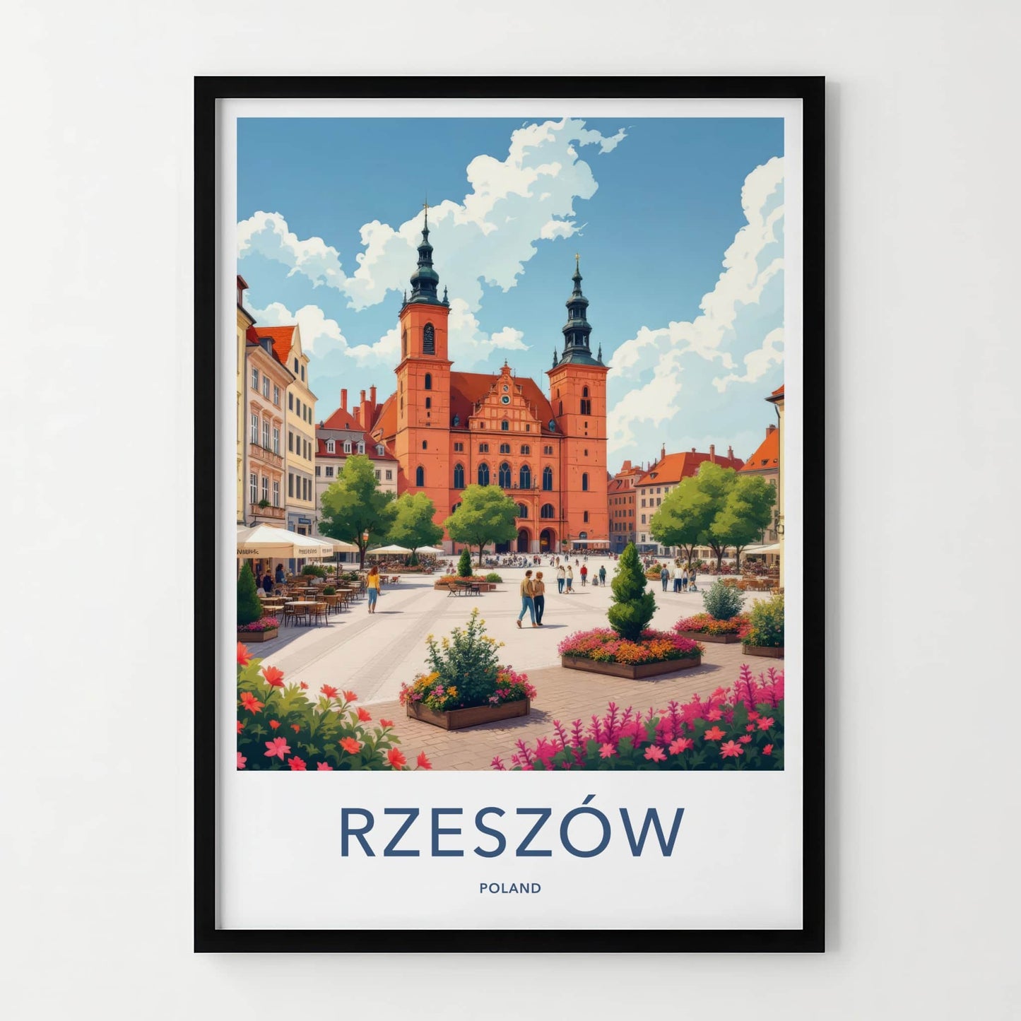 Rzeszow Poster - Poland Travel Print - Historic Town Square Home Decor