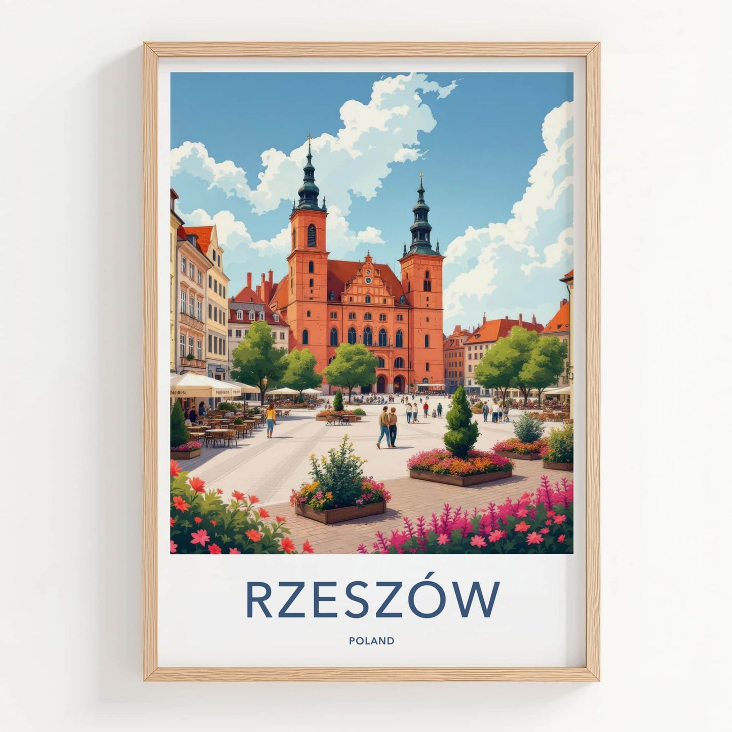 Rzeszow Poster - Poland Travel Print - Historic Town Square Home Decor