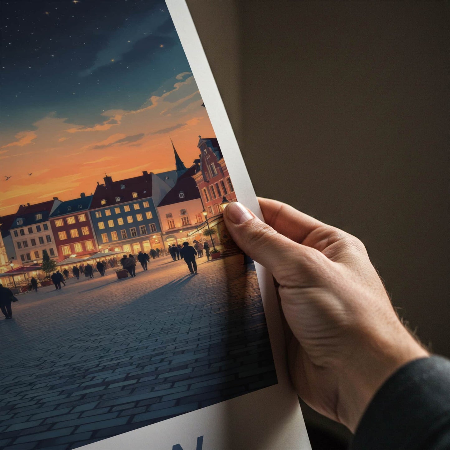 Rzeszow Poster - Poland Travel Print - Starry Evening Square Home Decor