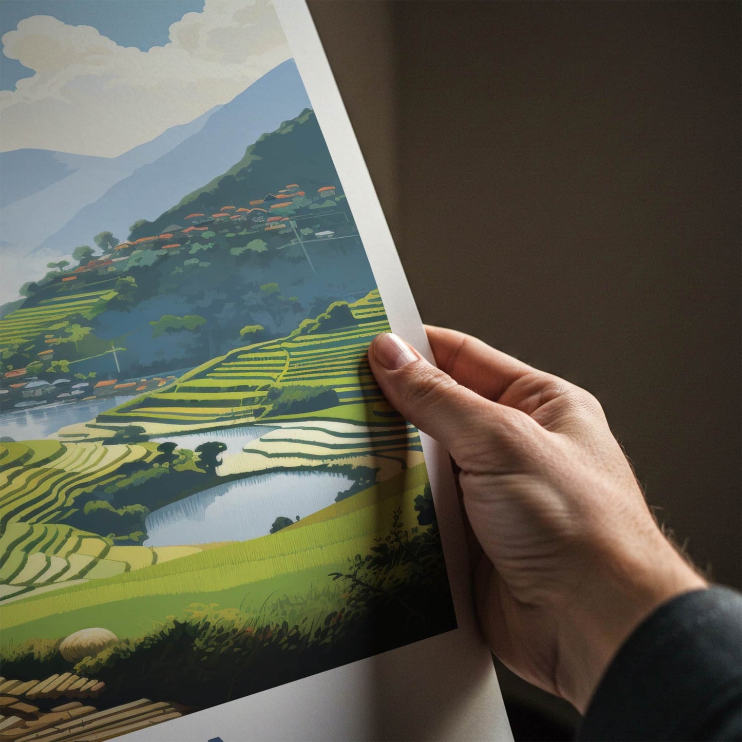 SA PA Poster - Vietnam Travel Art - Lush Terraced Fields Home Decor
