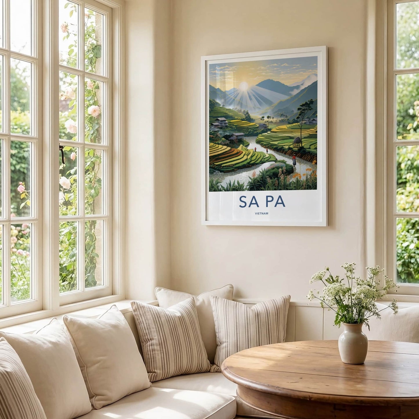 Sa Pa Poster - Vietnam Travel Art - Sunrise Valley Landscape Home Decor