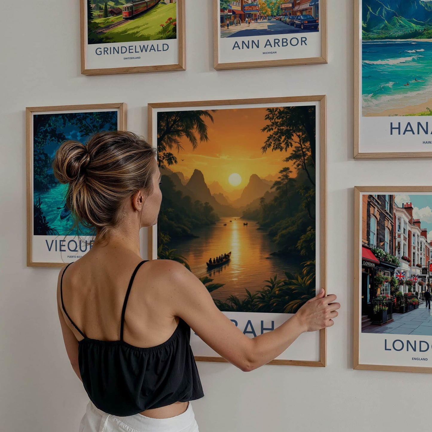Sabah Poster - Malaysia Travel Art - Jungle River Sunset Home Decor