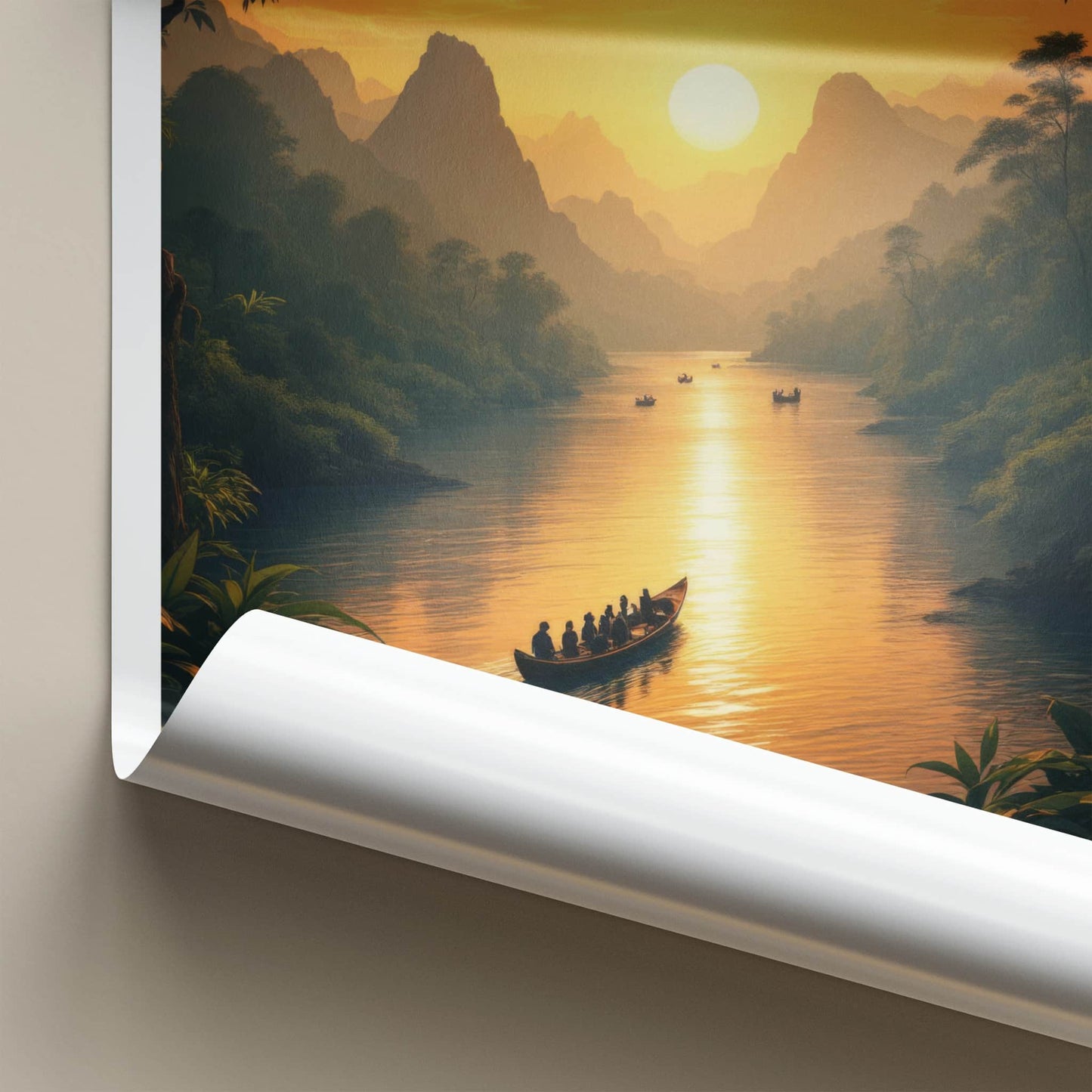 Sabah Poster - Malaysia Travel Art - Jungle River Sunset Home Decor