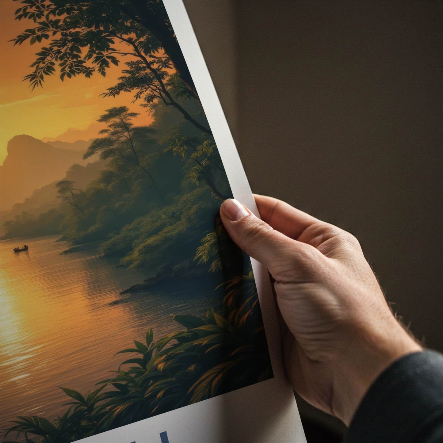 Sabah Poster - Malaysia Travel Art - Jungle River Sunset Home Decor