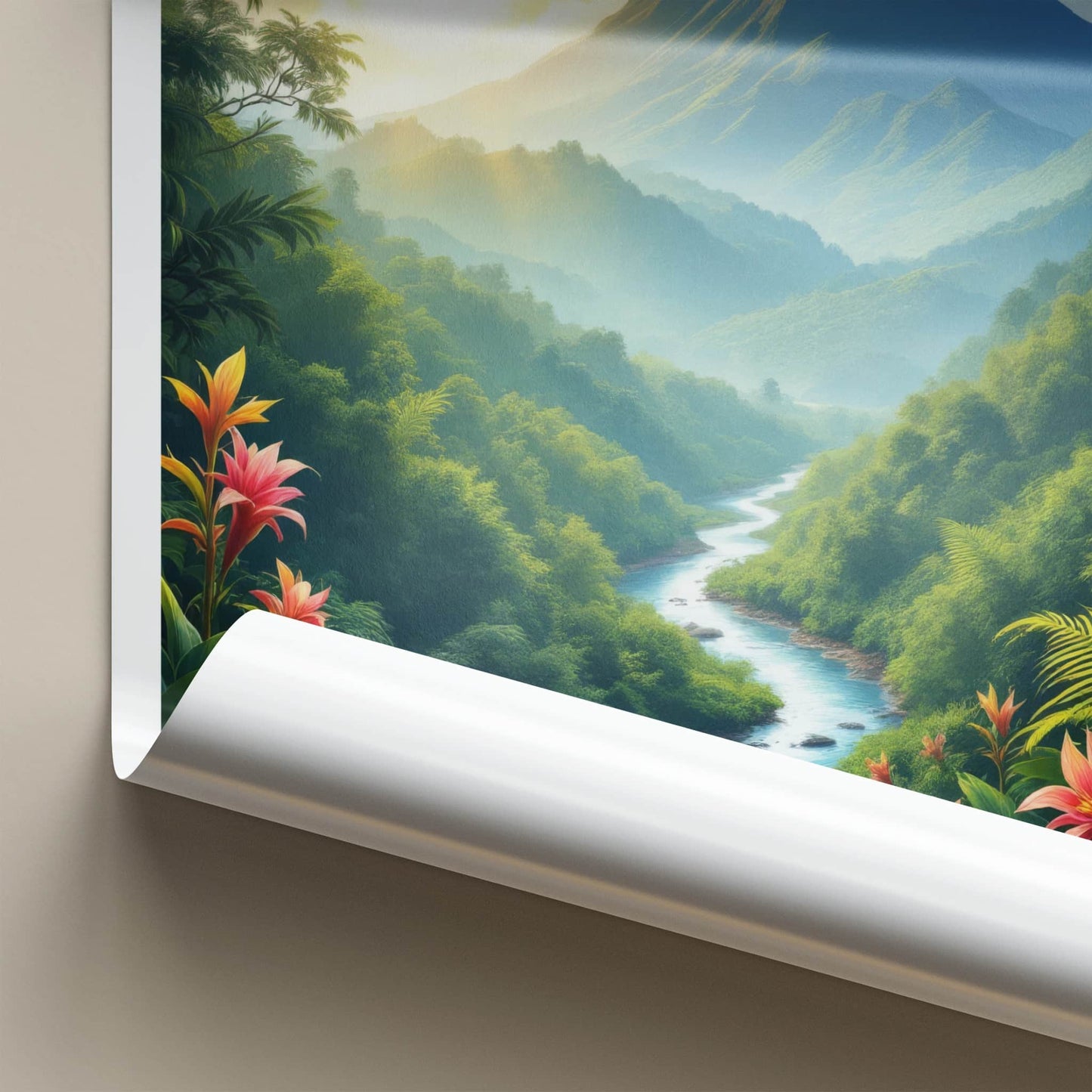 Sabah Poster - Malaysia Travel Art - Sunrise Mountain Stream Wall Decor