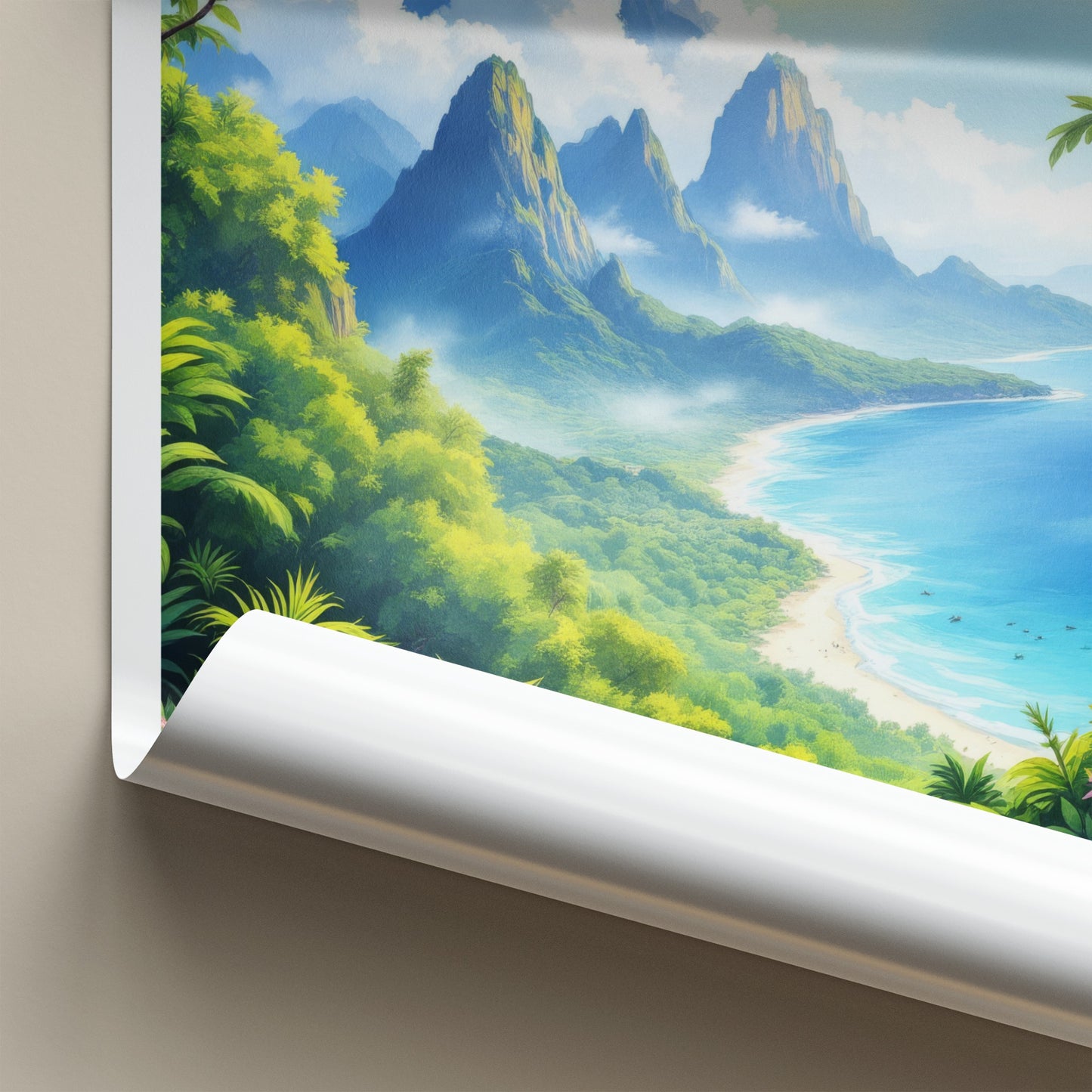 Sabah Poster - Malaysia Travel Art - Tropical Coastal Landscape Home Decor