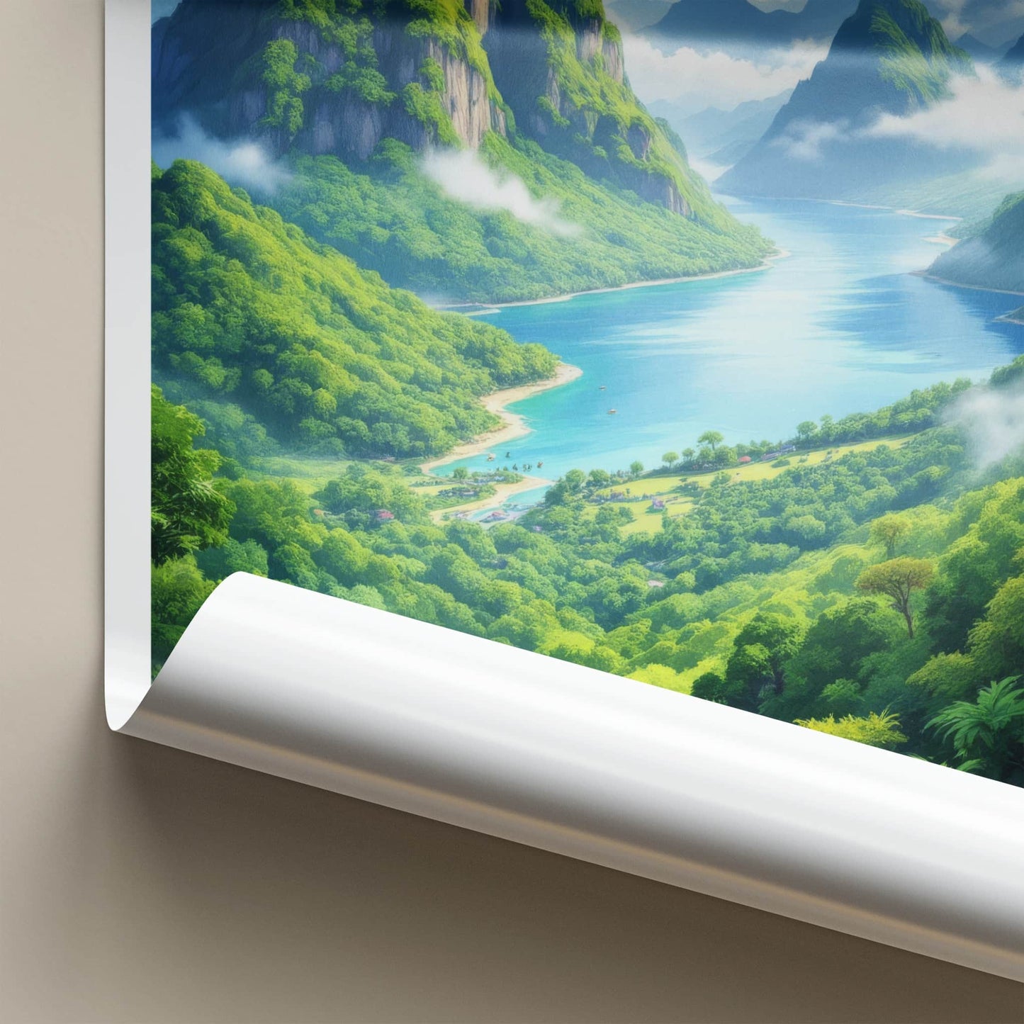 Sabah Poster - Malaysia Travel Art - Verdant Mountain River Home Decor