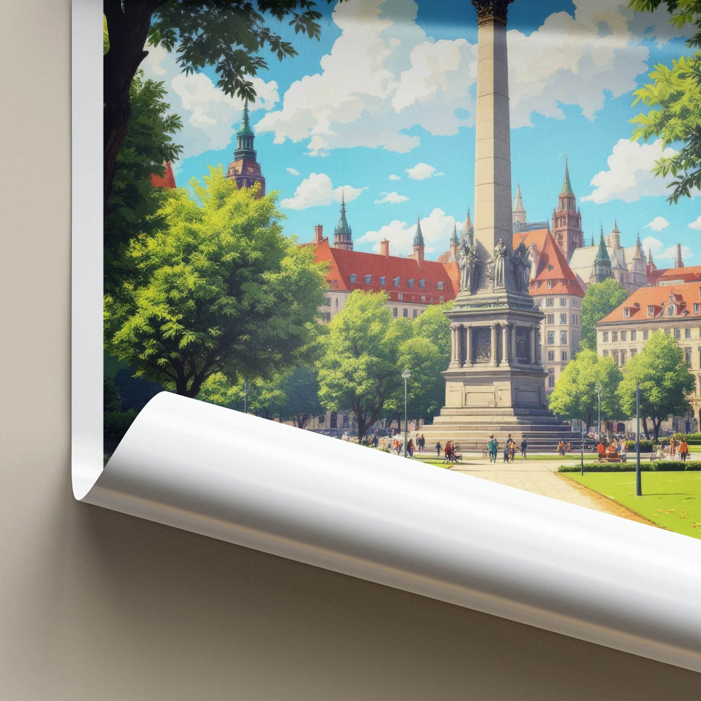 Sachsen Poster - Germany Travel Art - Grand Monument Park Home Decor