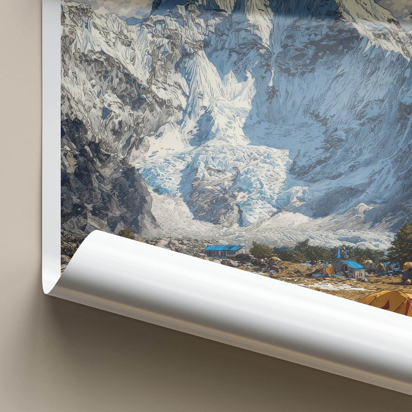 Sagarmatha Poster - Nepal Travel Art - Mountain Base Camp Home Decor