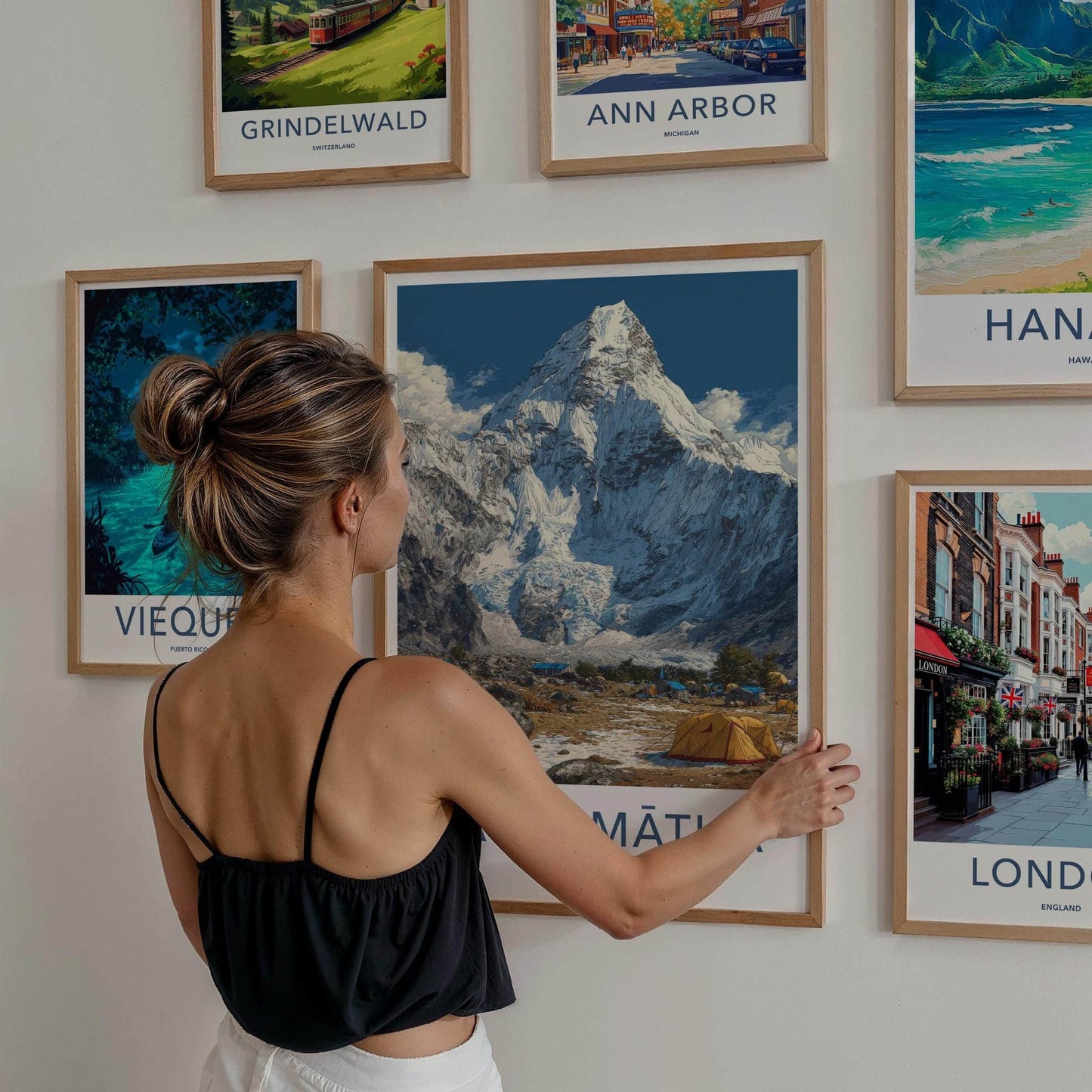 Sagarmatha Poster - Nepal Travel Art - Mountain Base Camp Home Decor