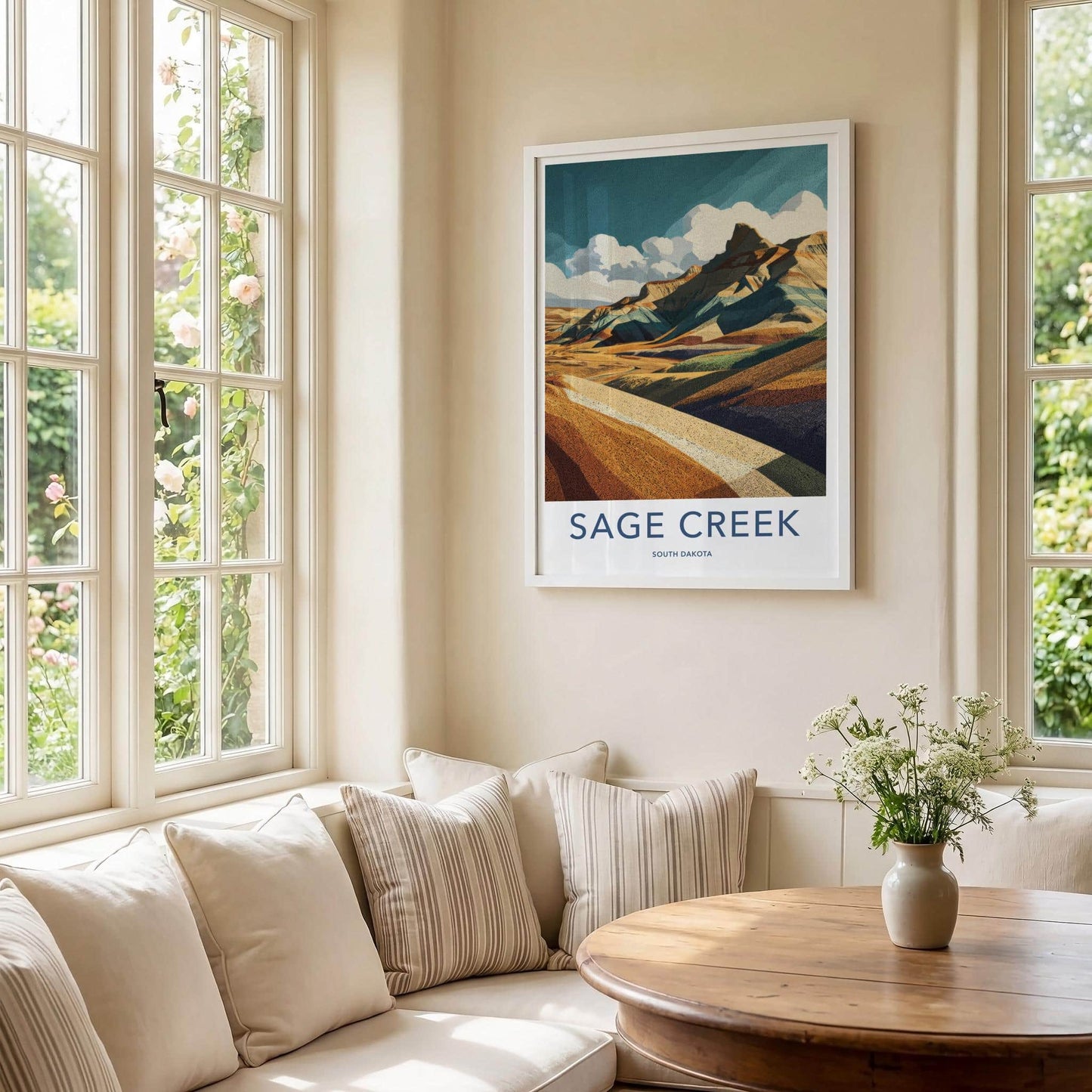 Sage Creek Poster - South Dakota Art Print - Layered Badlands Vista Wall Decor
