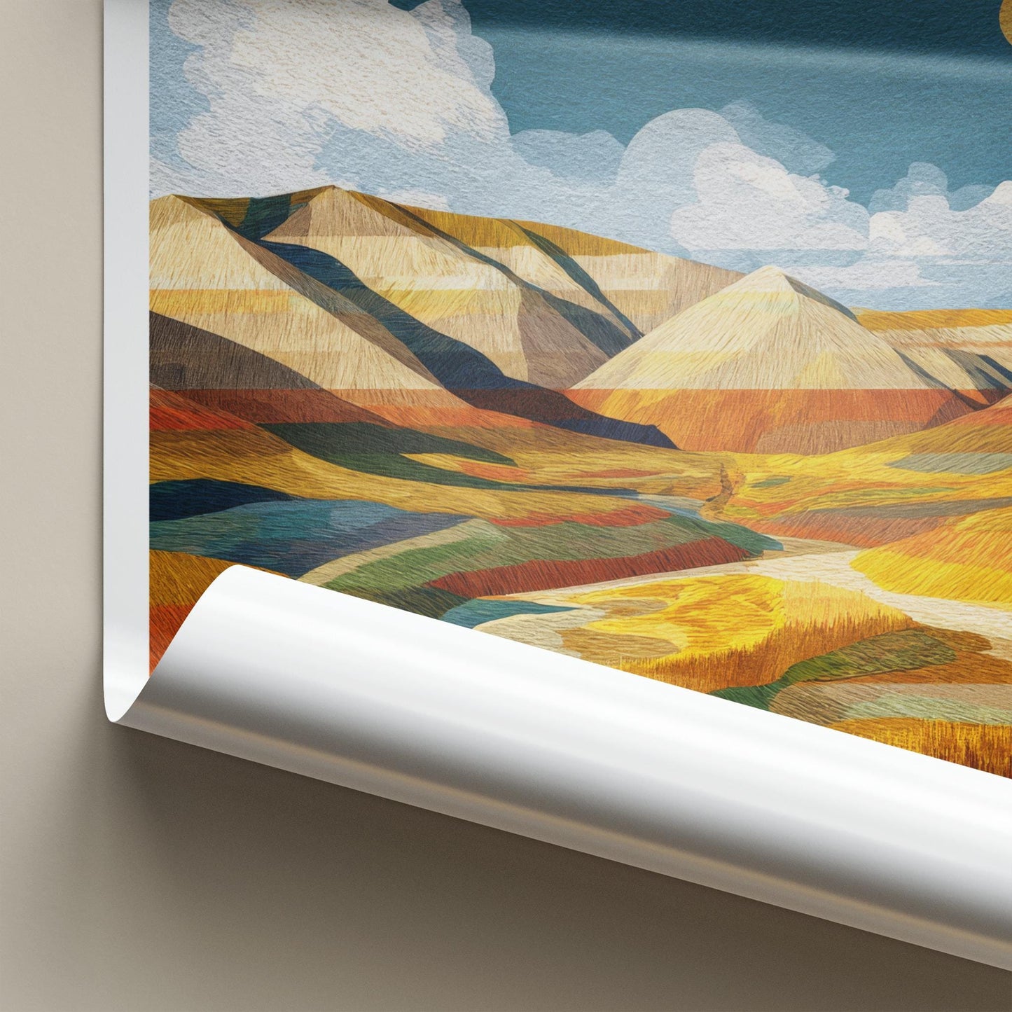 Sage Creek Poster - South Dakota Travel Art - Layered Prairie Hills Wall Decor