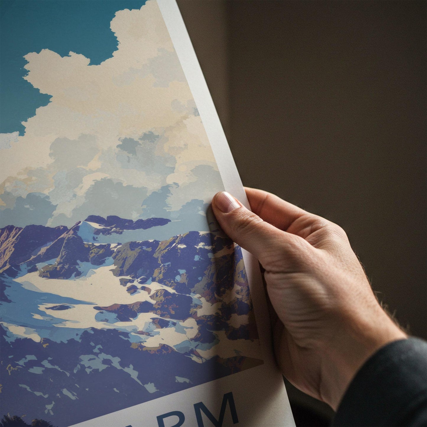 Sahale Arm Poster - Washington Travel Art - Snowy Mountain Peaks Home Decor