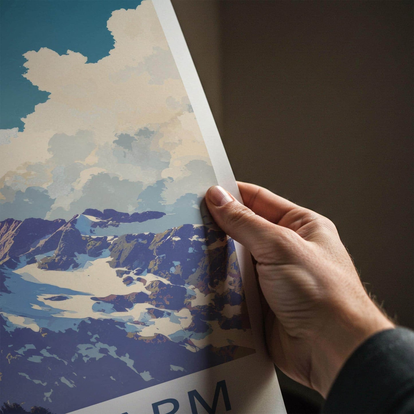 Sahale Arm Poster - Washington Travel Art - Snowy Mountain Peaks Home Decor