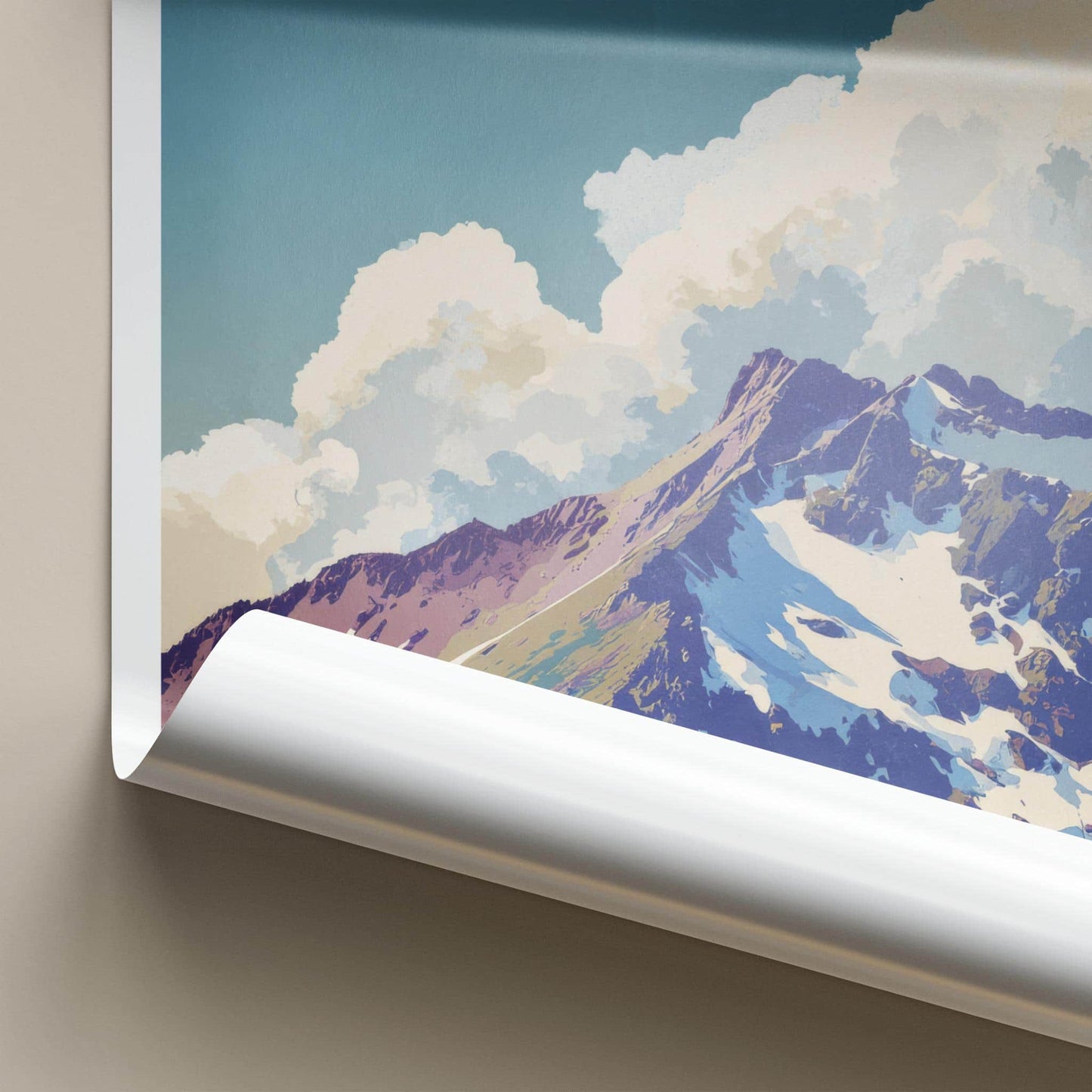 Sahale Arm Poster - Washington Travel Art - Snowy Mountain Peaks Home Decor