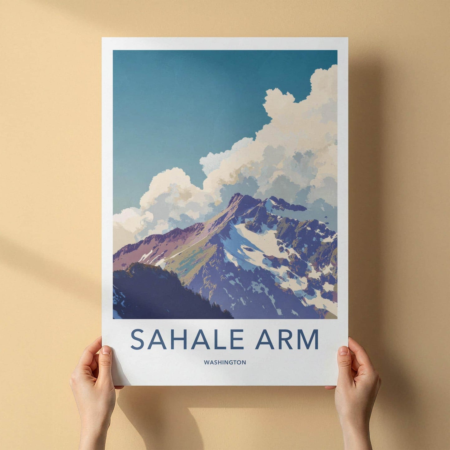 Sahale Arm Poster - Washington Travel Art - Snowy Mountain Peaks Home Decor